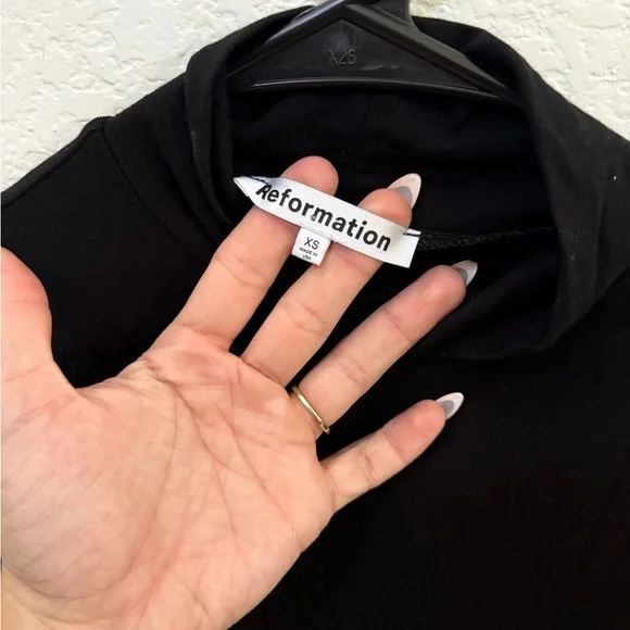 Reformation Elegant Black Turtleneck Dress - Picture 4 of 7